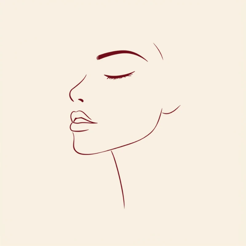 Forehead Reduction — elegant line illustration, Garnet Plastic Surgery
